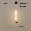 Albert – Dimmable Linear LED Pendant Light with White Alabaster Marble Design Kozyled.com