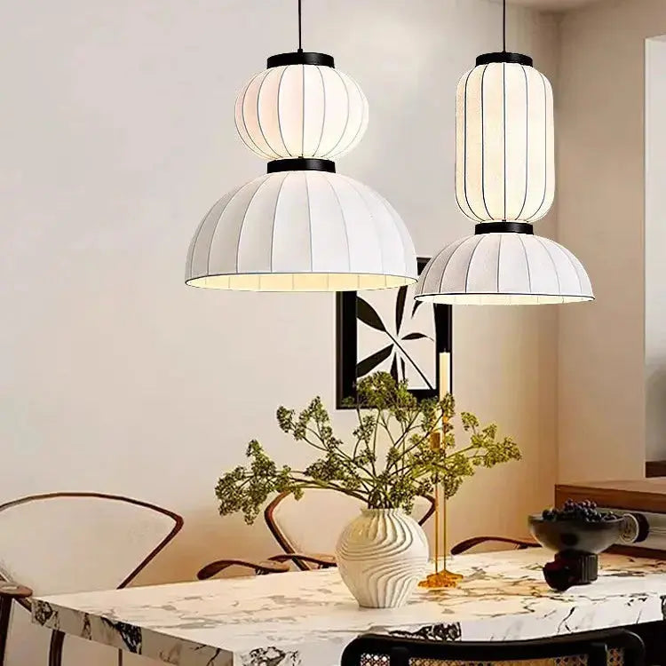 Japandi Silk Lantern LED Pendant Light – Yukari lampasa.com