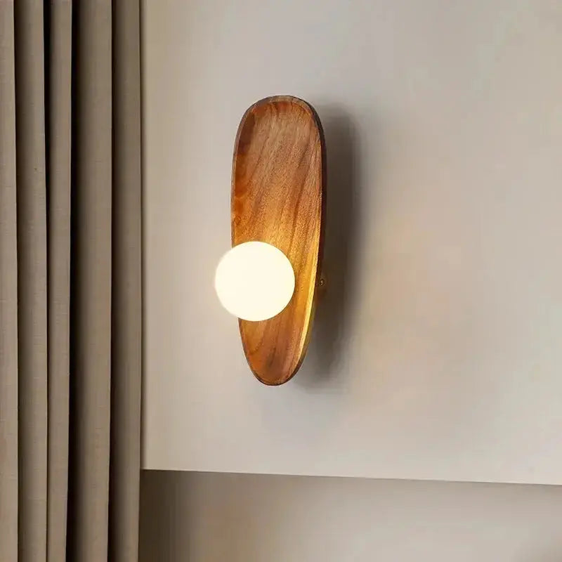 Vintage Wooden & Glass LED Wall Lamp – Aage Lampasa.com