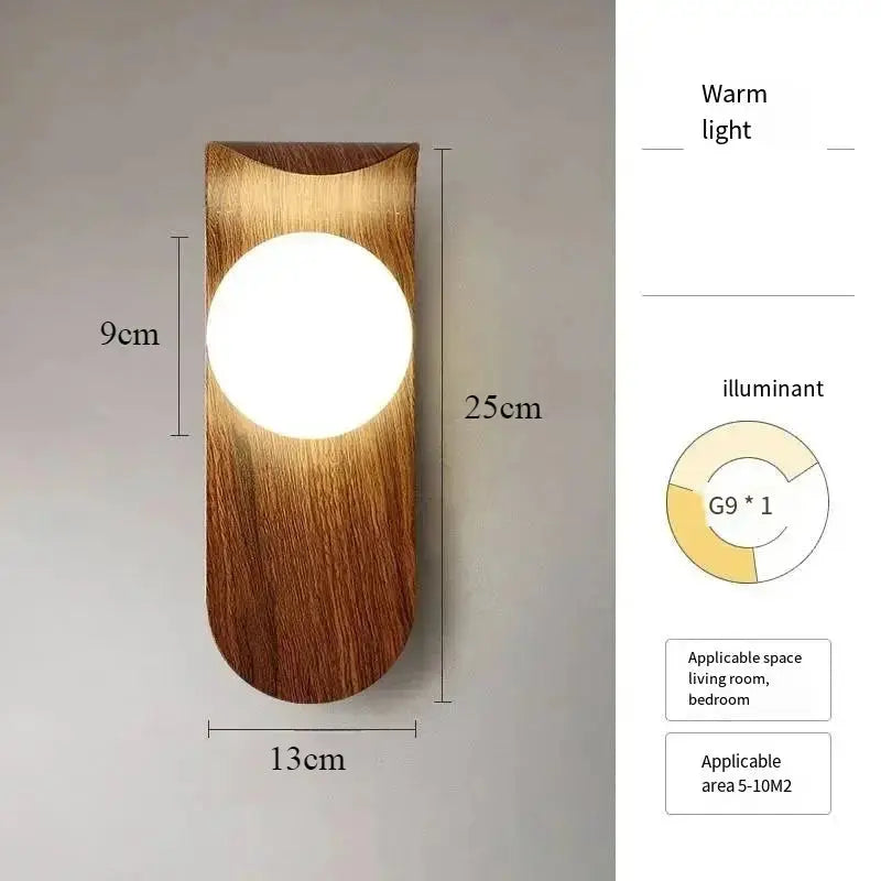 Japandi Wooden LED Wall Lamp with Acrylic Shade – Abel Lampasa.com