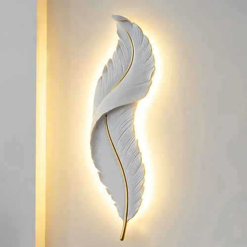 Dimmable Nordic Luxury Feather LED Wall Lamp Faddey SPINGAR.COM