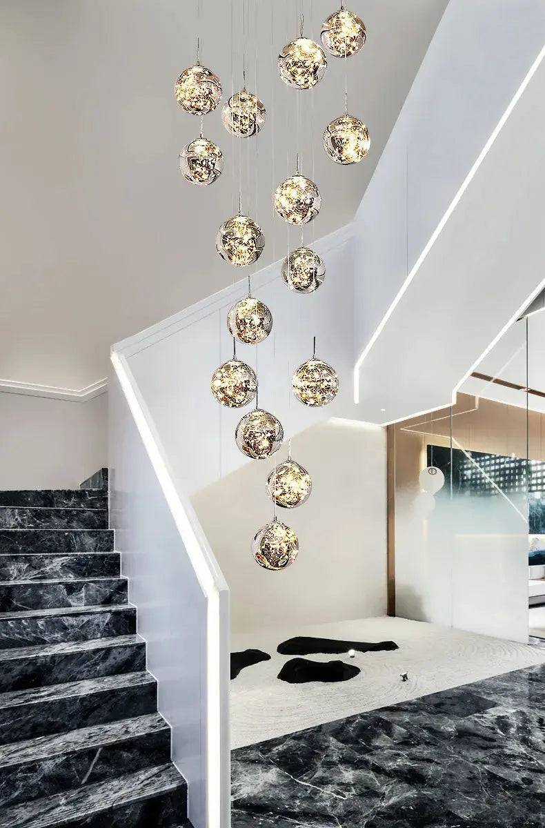 Modern Dimmable LED Spiral Staircase Chandelier Espen SPINGAR.COM