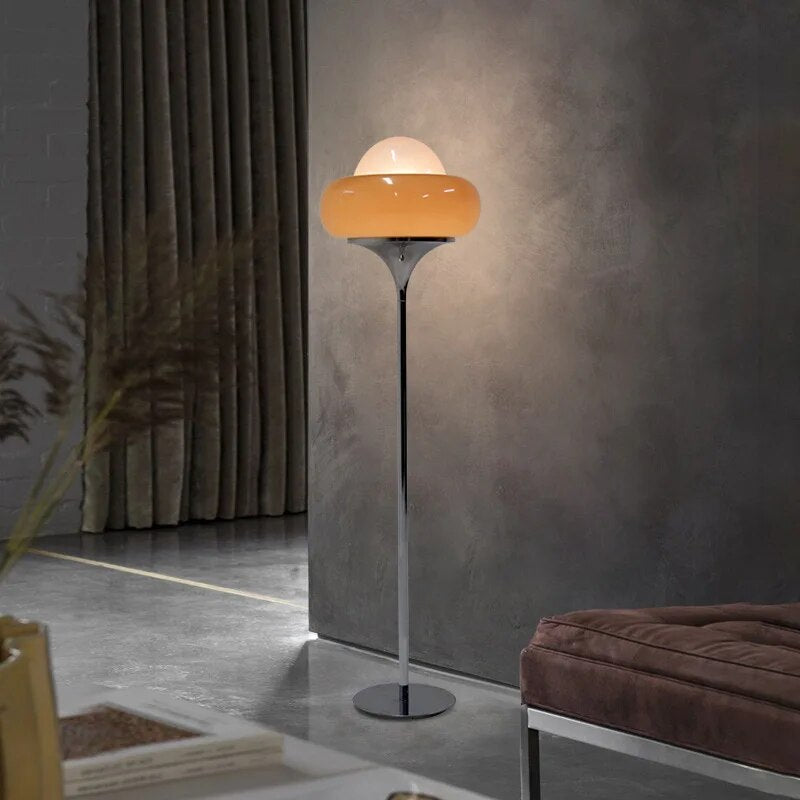 Vintage Orange Glass Shade LED Floor Lamp/ Table Lamp Malin
