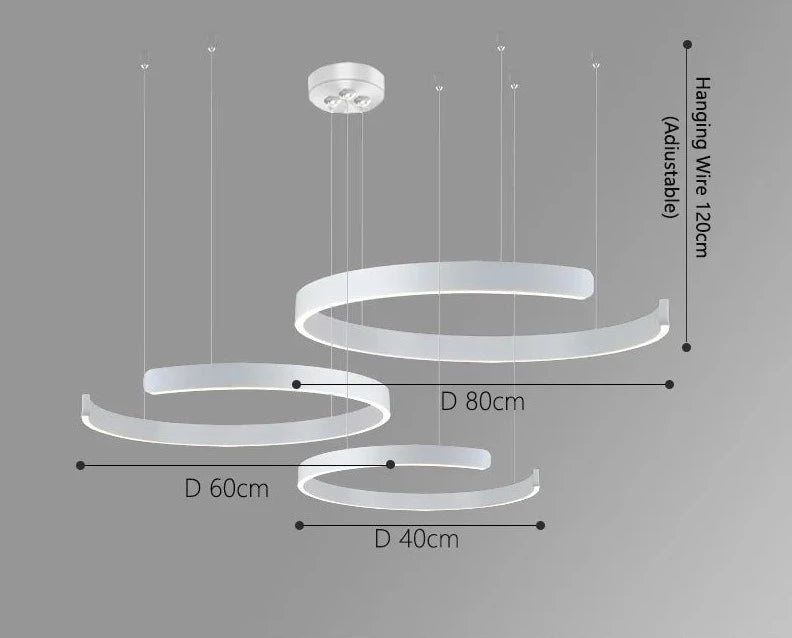 Modern Luxury Dimmable Ring LED Pendant Lamp Alberte