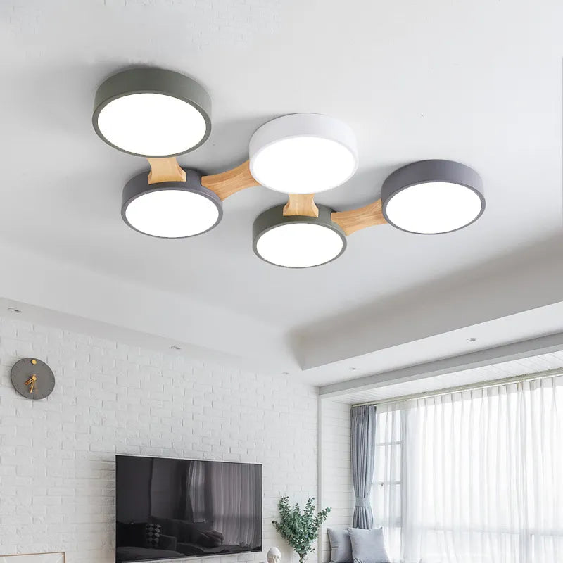 Modern Wrought Iron Round Dimmable LED Ceiling lamp Soren