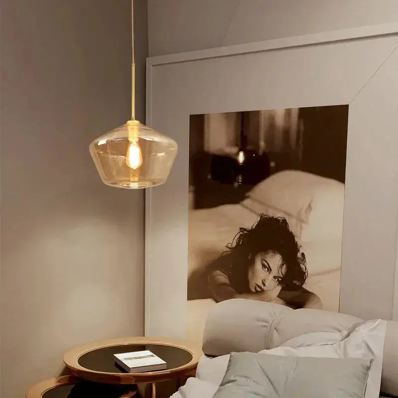 Orya – Artistic Modern Amber Glass LED Pendant Lamp Lampasa.com