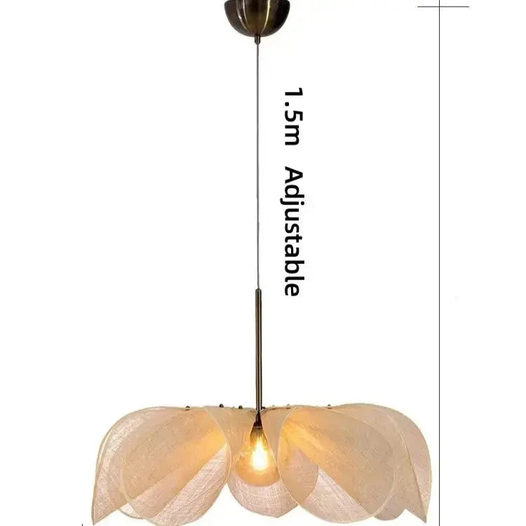 Kai – Japanese Wabi Sabi Style LED Pendant Light with Cloth Flower Design Lampasa.com