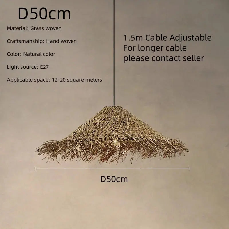 Henrick – Handmade Rattan LED Pendant Light for Natural and Boho Interiors Kozyled.com