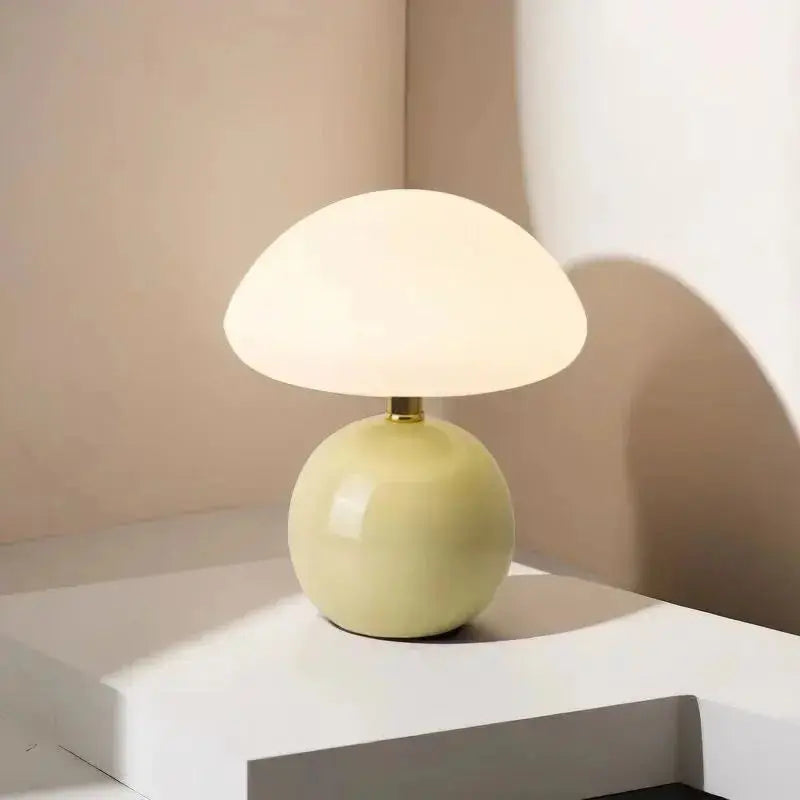 Tora – Small Ceramic LED Table Lamp in Modern Mushroom Design Lampasa.com