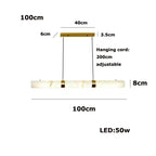 Albert – Dimmable Linear LED Pendant Light with White Alabaster Marble Design for Dining Tables and Bars Kozyled.com