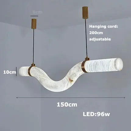 Hasteinn – Dimmable LED Pendant Light with Creative Marble Tube Design for Dining Tables and Bars Kozyled.com