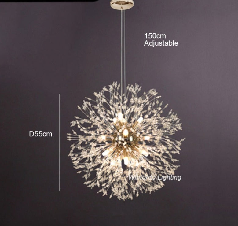 Modern Crystal Dandelion LED Pendant Lamp Oskar