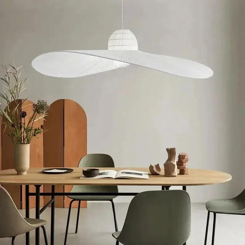 Rayna – Nordic LED Pendant Light with Straw Hat inspired Design Kozyled.com