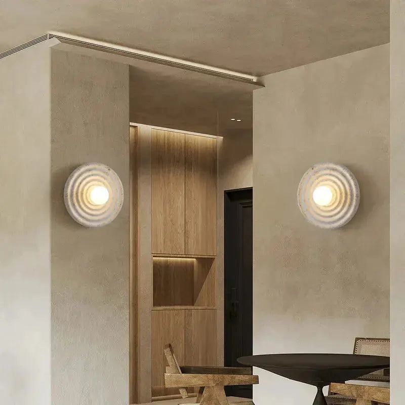 Fien – Wabi-Sabi Style Round LED Wall Light for Ambient Interior Lighting Lampasa.com