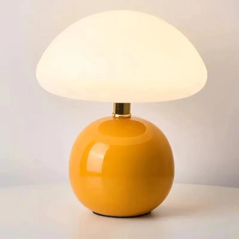 Tora – Small Ceramic LED Table Lamp in Modern Mushroom Design Lampasa.com