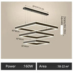 Zerel – Scandinavian Elegant Modern Square Dimmable LED Pendant Lamp Lampasa.com