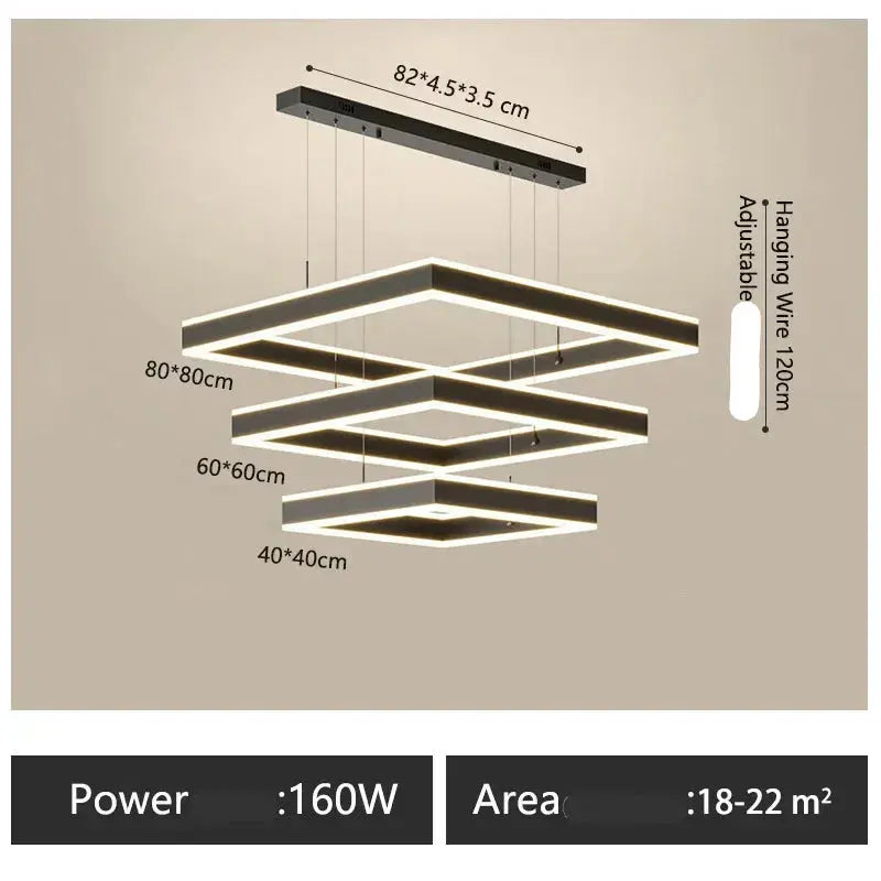 Zerel – Scandinavian Elegant Modern Square Dimmable LED Pendant Lamp Lampasa.com