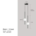 Vornel – Unique Minimalist Frosted Glass Bedside/ corner LED Pendant Lamp Lampasa.com