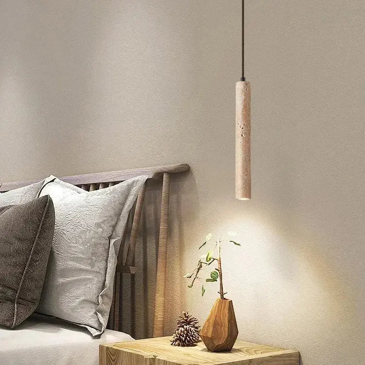 Lars – Cave Stone Long Tube LED Pendant Lamp for Natural, Modern Lighting Kozyled