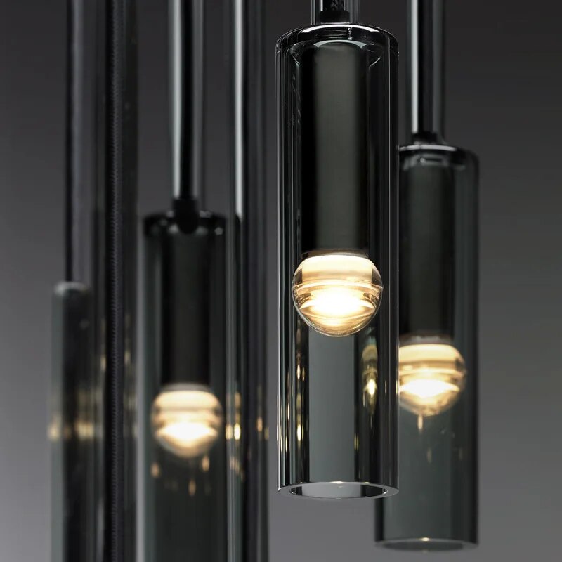 Modern Smokey Long Glass Ambiance LED Pendant lamp Nea