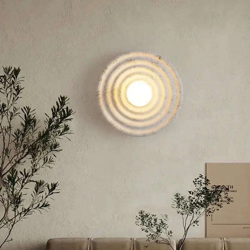 Fien – Wabi-Sabi Style Round LED Wall Light for Ambient Interior Lighting Lampasa.com