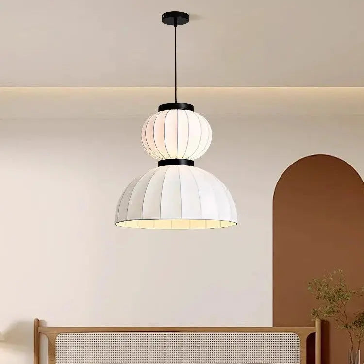 Japandi Silk Lantern LED Pendant Light – Yukari lampasa.com