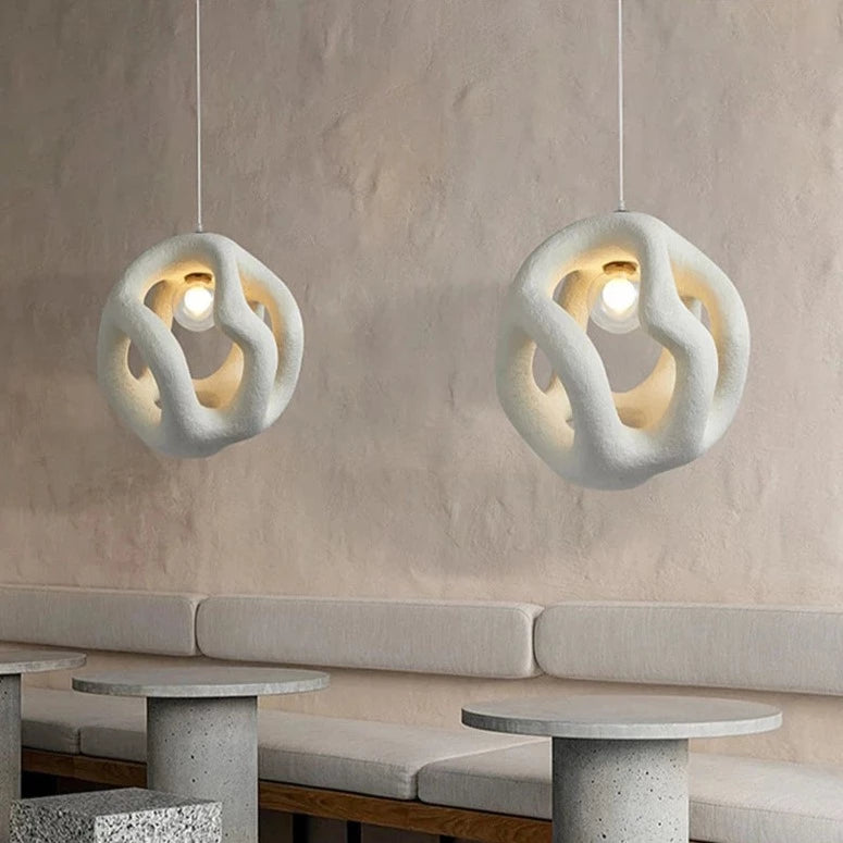 Handgefertigte Wabi Sabi LED-Pendelleuchte im japanischen Stil Misaki