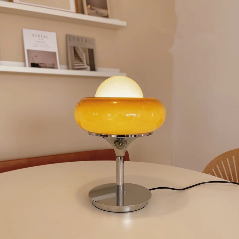 Vintage Orange Glass Shade LED Floor Lamp/ Table Lamp Malin