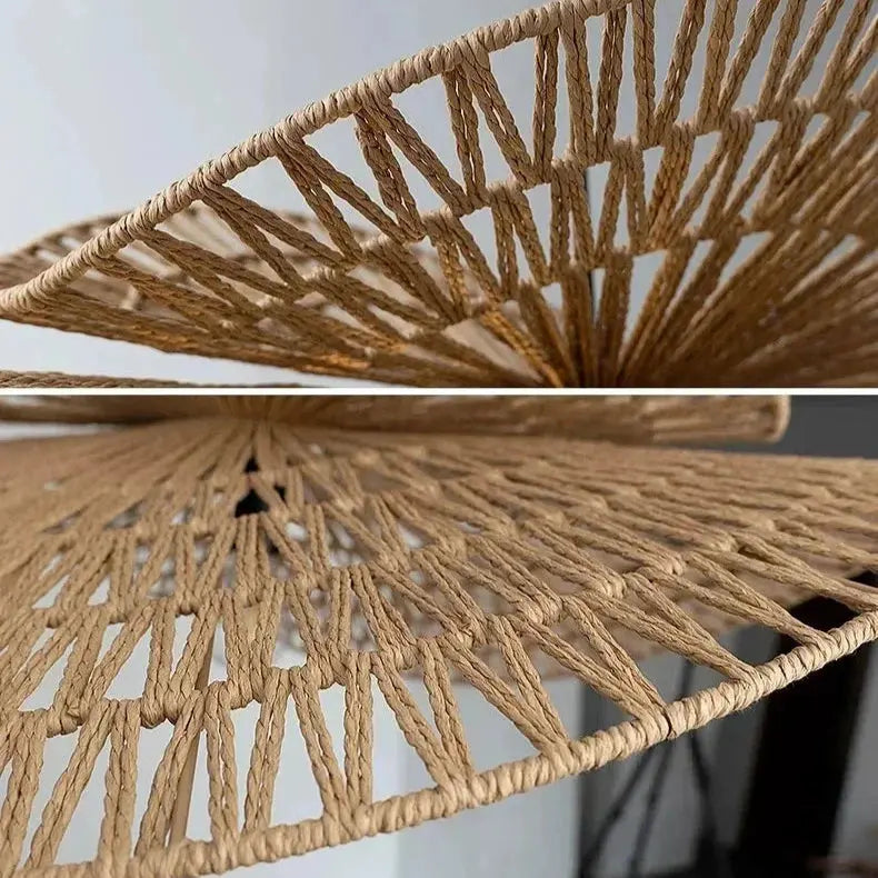 Greta – Handwoven Retro Rattan LED Pendant Light for Cozy Vintage Interiors Kozyled