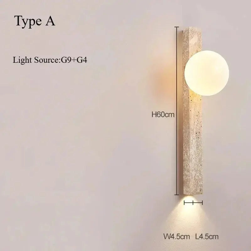 Japandi Travertine Long LED Wall Sconce – Sorell lampasa.com