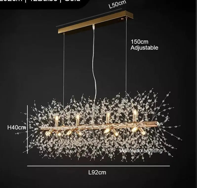 Modern Crystal Dandelion LED Pendant Lamp Oskar SPINGAR.COM