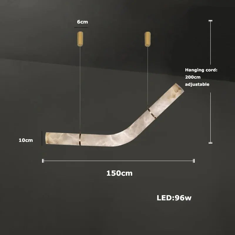 Hasteinn – Dimmable LED Pendant Light with Creative Marble Tube Design for Dining Tables and Bars Kozyled.com