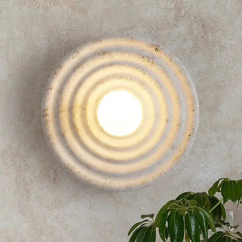 Fien – Wabi-Sabi Style Round LED Wall Light for Ambient Interior Lighting Lampasa.com