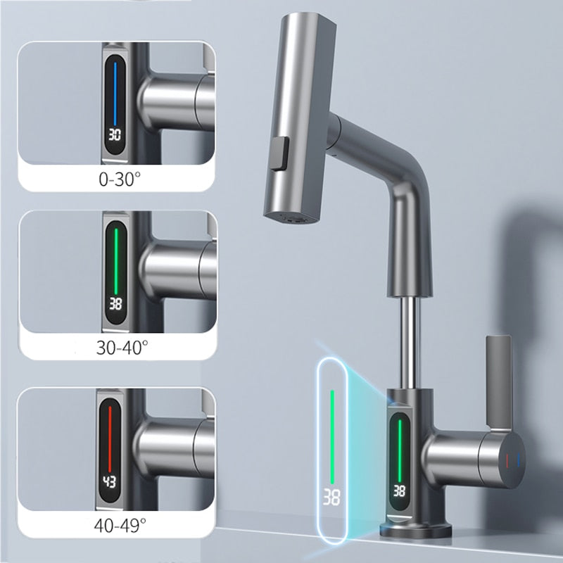 Unique Design Digital Display Waterfall Basin faucet Vidar