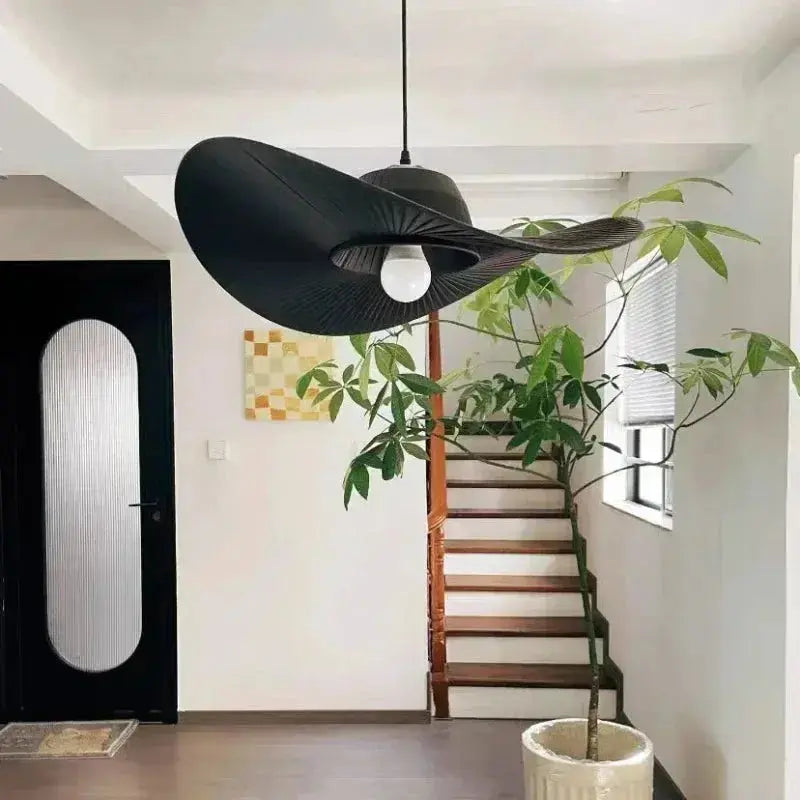 Rayna – Nordic LED Pendant Light with Straw Hat inspired Design Kozyled.com