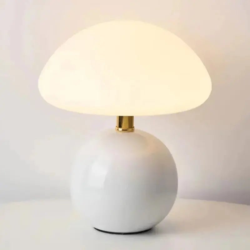 Tora – Small Ceramic LED Table Lamp in Modern Mushroom Design Lampasa.com