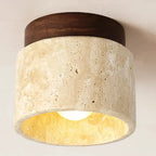 Japandi Stone & Walnut LED Ceiling Downlight –  Hana Lampasa.com