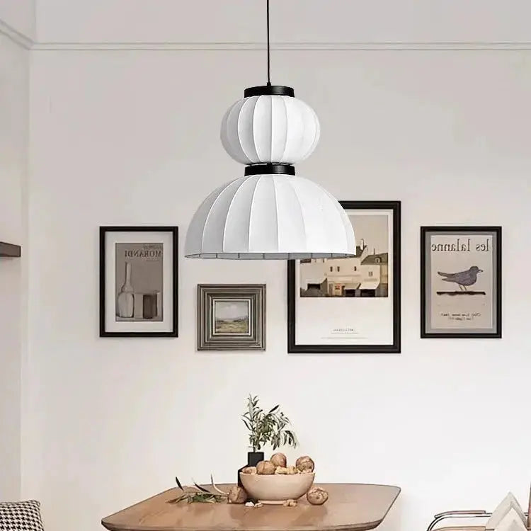 Japandi Silk Lantern LED Pendant Light – Yukari lampasa.com