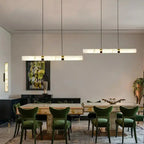 Albert – Dimmable Linear LED Pendant Light with White Alabaster Marble Design for Dining Tables and Bars Kozyled.com