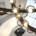 Krystof – Nordic Dimmable LED Pendant Light with Glass Shade and Leather Belt Suspension Kozyled.com