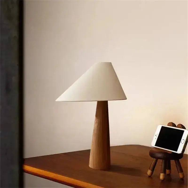 Elis – Tapered Oak Wood LED Table Lamp for Natural Interiors Lampasa.com