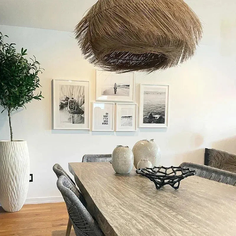 Elva – Handmade Retro Rattan LED Pendant Light for Warm, Stylish Spaces Kozyled