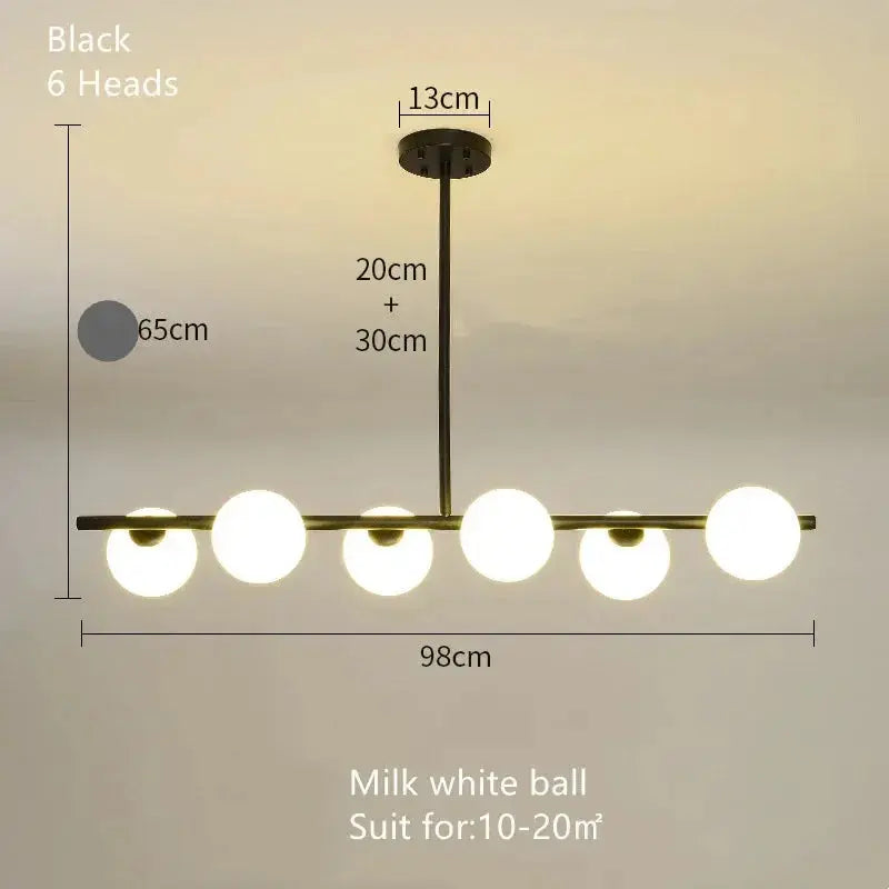 Edvin – Modern Glass Ball LED Pendant Light for Dining Tables and Bars Kozyled.com