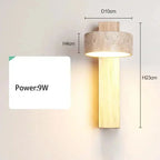 Japandi Travertine & Wood Rotatable Wall Lamp – Sorei lampasa.com