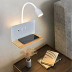 Modern USB And Wireless Charging 360° Rotatable Bedside LED Wall Lamp Einar SPINGAR.COM