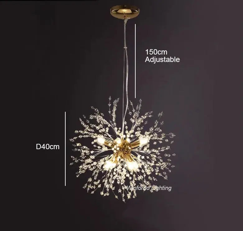 Modern Crystal Dandelion LED Pendant Lamp Oskar SPINGAR.COM