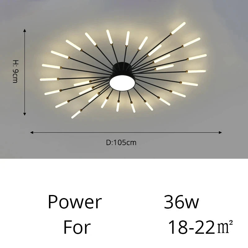 Luxuriöse fächerförmige LED-Deckenleuchte Arlo™