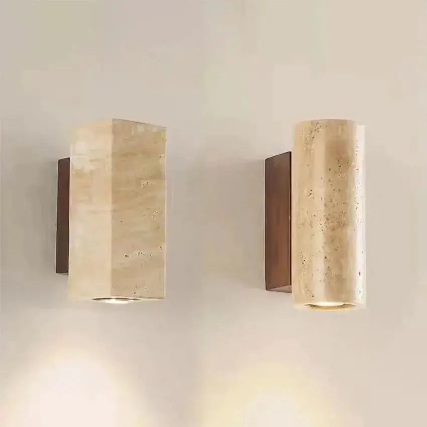 Japandi Travertine Stone Outdoor - indoor LED Wall Lamp – Solvar lampasa.com