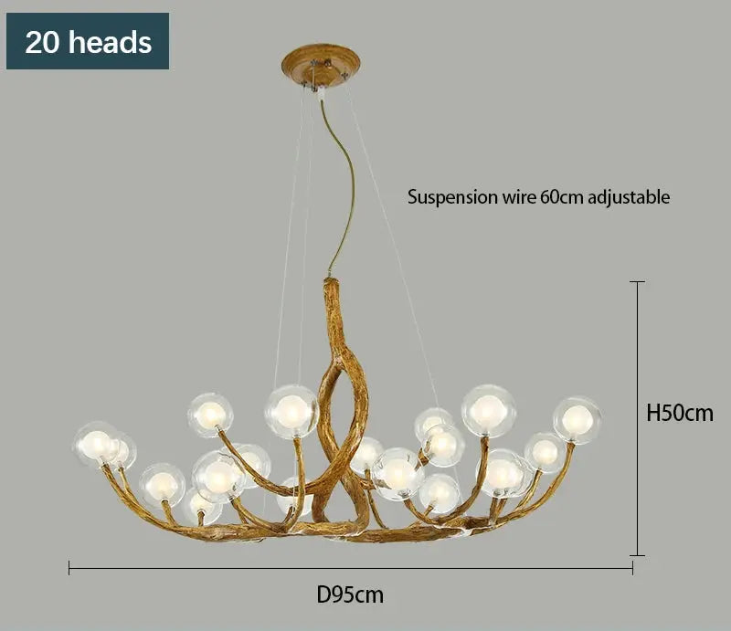 Elof – Rustic LED Pendant Light with Tree Branch inspired Design Lampasa.com