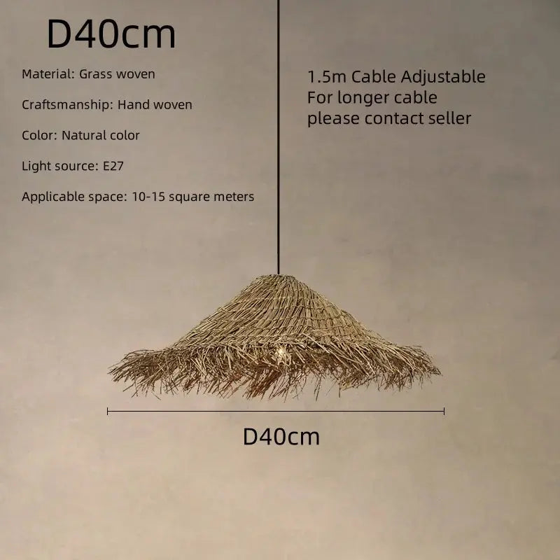 Henrick – Handmade Rattan LED Pendant Light for Natural and Boho Interiors Kozyled.com